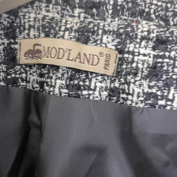 MOD'LAND PARIS Women's Black & White Elegant Tweed Blazer Size FR 38 US 6 - Picture 7 of 11
